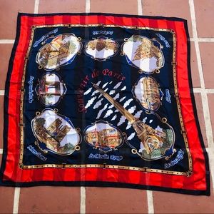 Paris France Landmarks Scarf